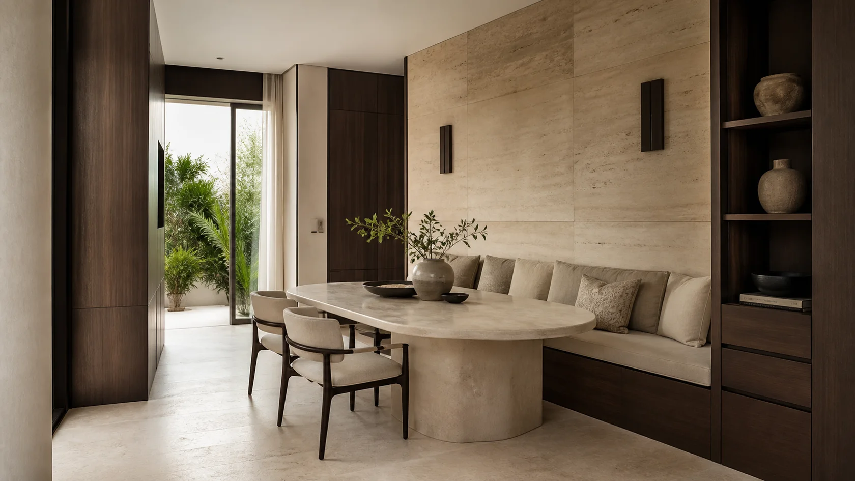 Tailored Banquette Luxe Modern Dining Room