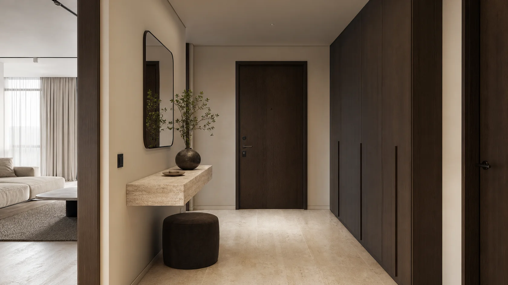 Compact Console Luxe Modern Entryway & Hallway