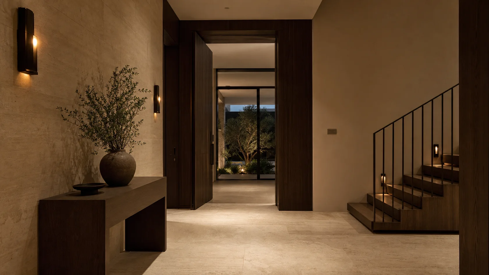 Evening Luxe Modern Entryway & Hallway