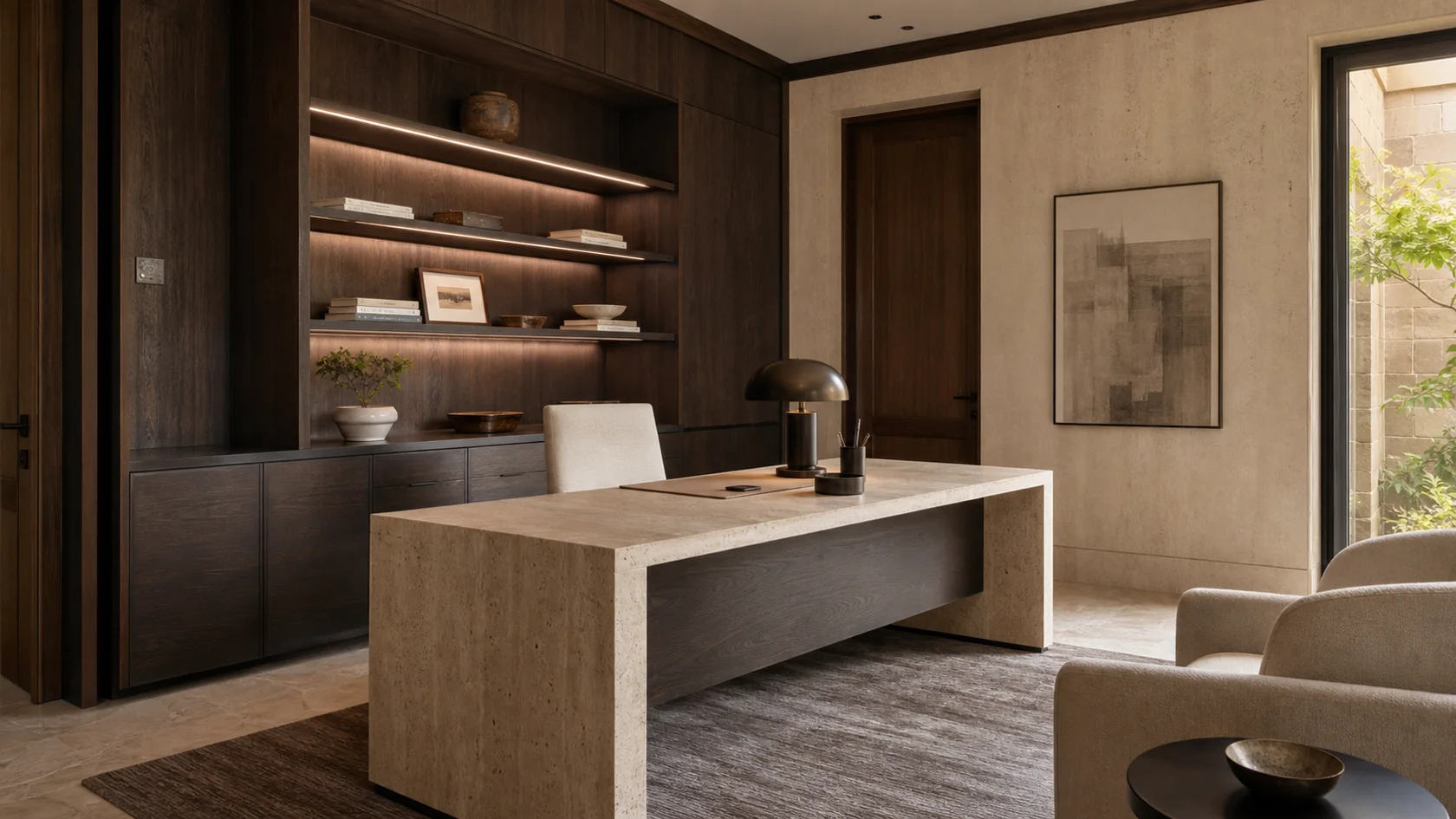 Stone Executive Luxe Modern Home Office