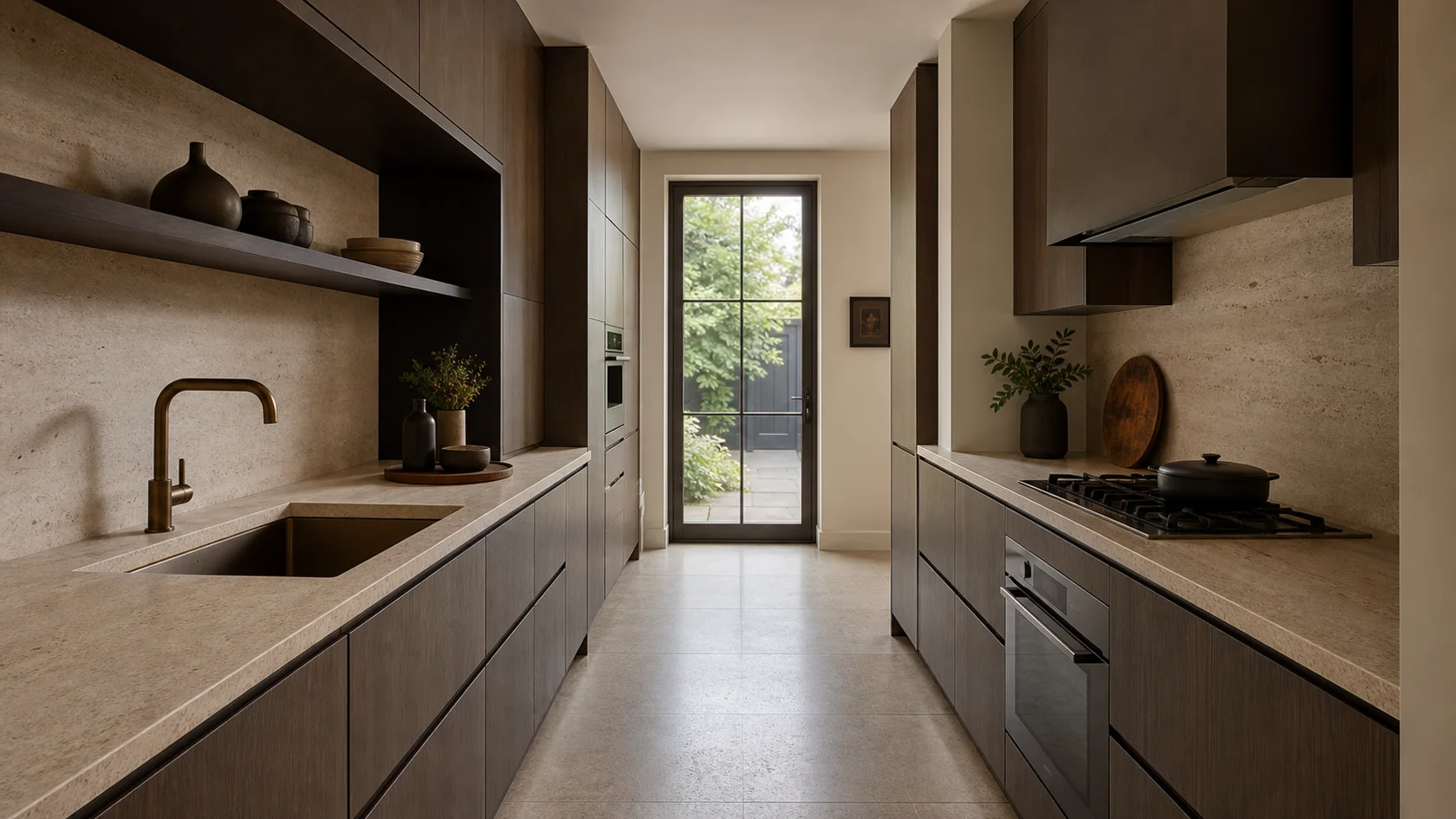 Tailored Galley Luxe Modern Kitchen