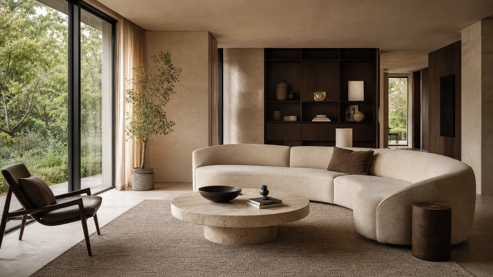 Curved Conversation Luxe Modern Living Room