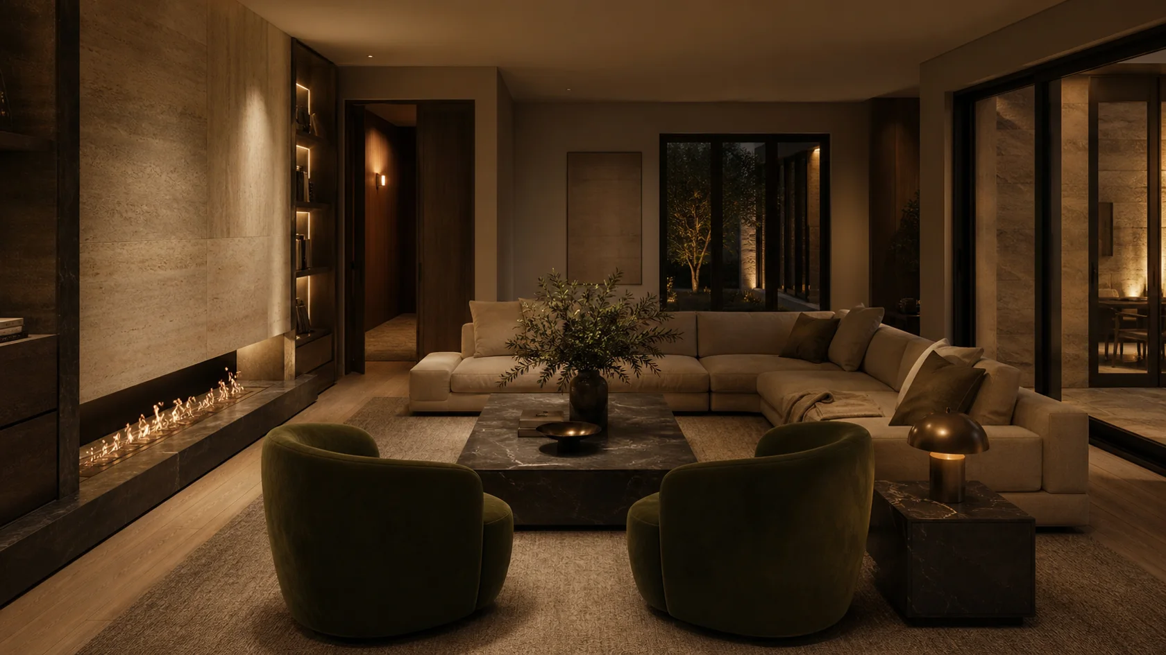 Evening Bronze Luxe Modern Living Room