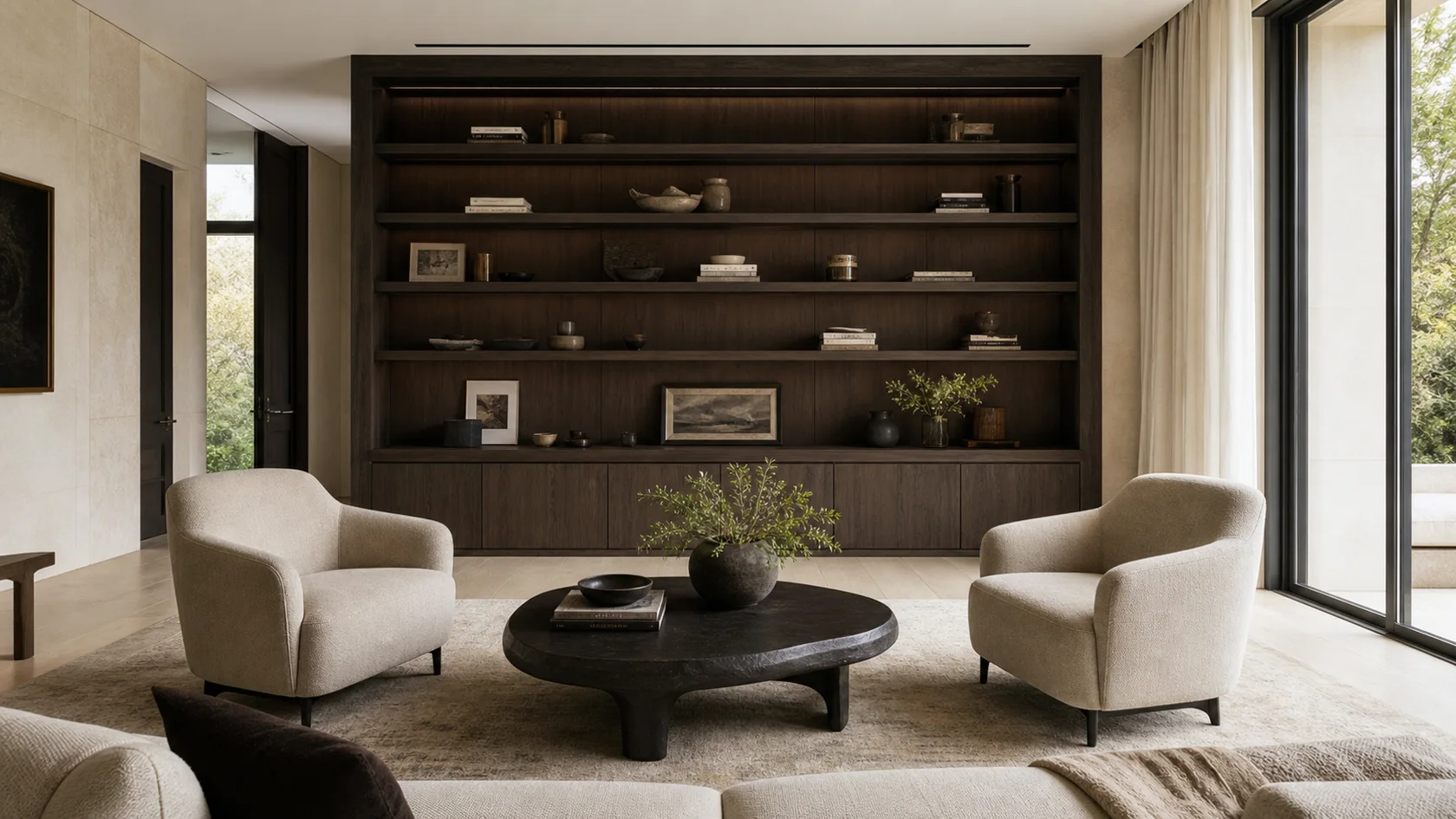 Smoked Oak Salon Luxe Modern Living Room