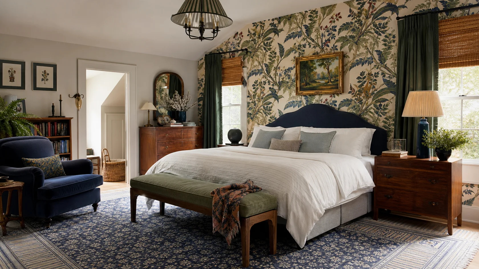 Botanical Wall Maximalist Bedroom