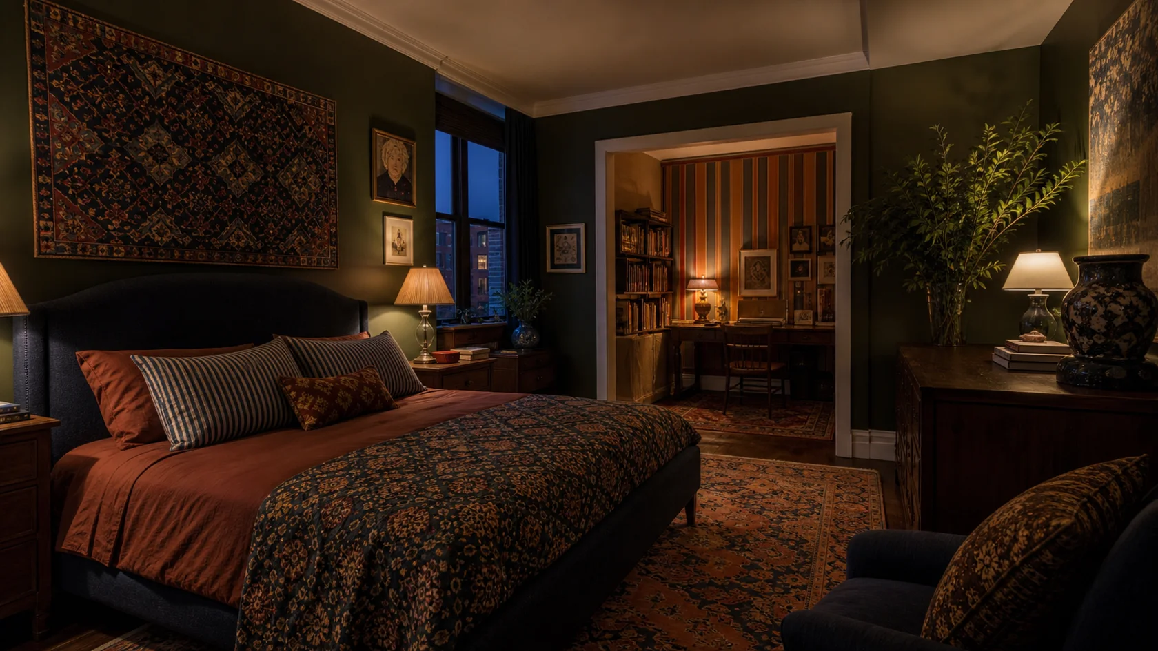Evening Pattern Maximalist Bedroom