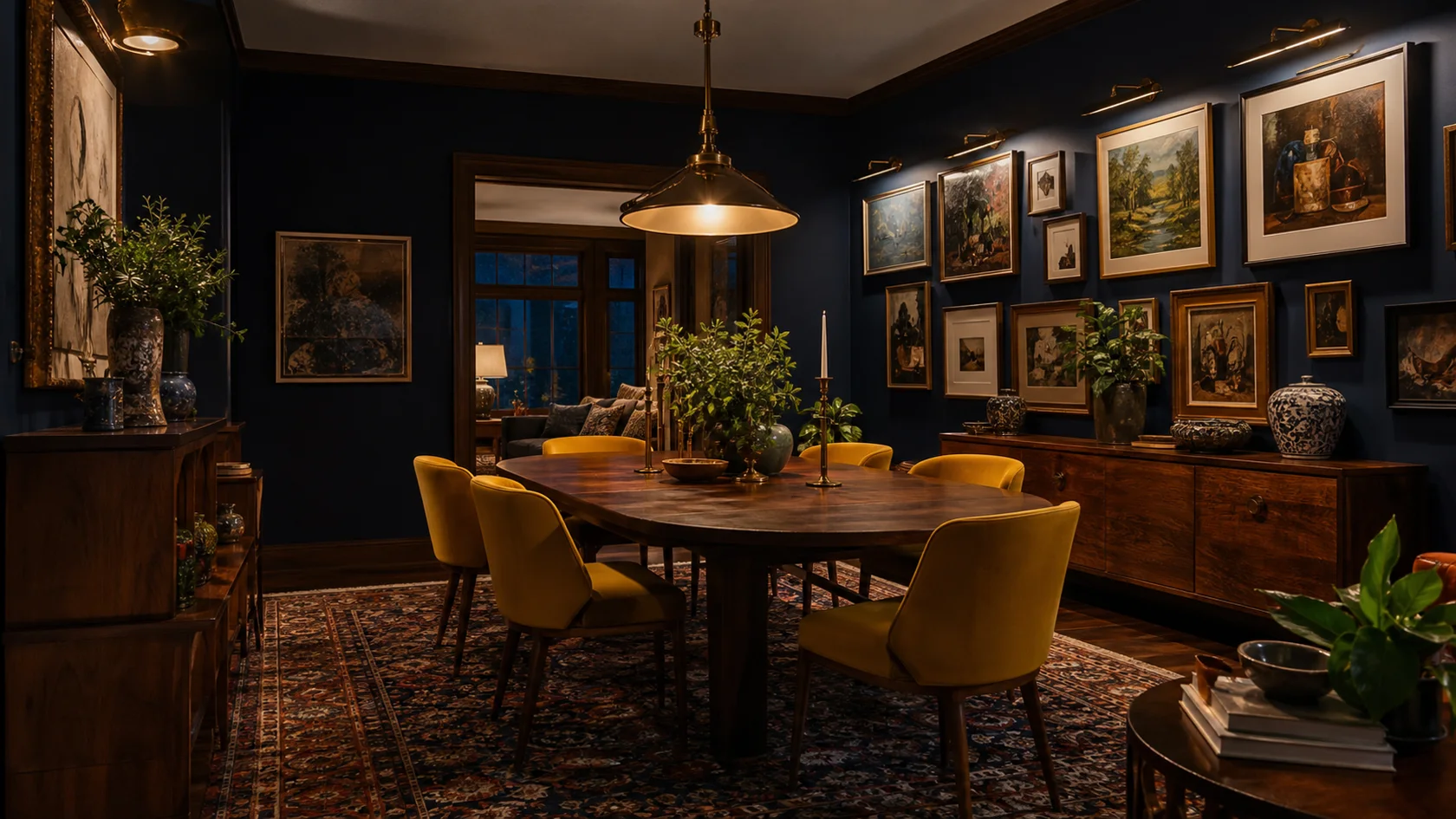 Evening Gallery Maximalist Dining Room