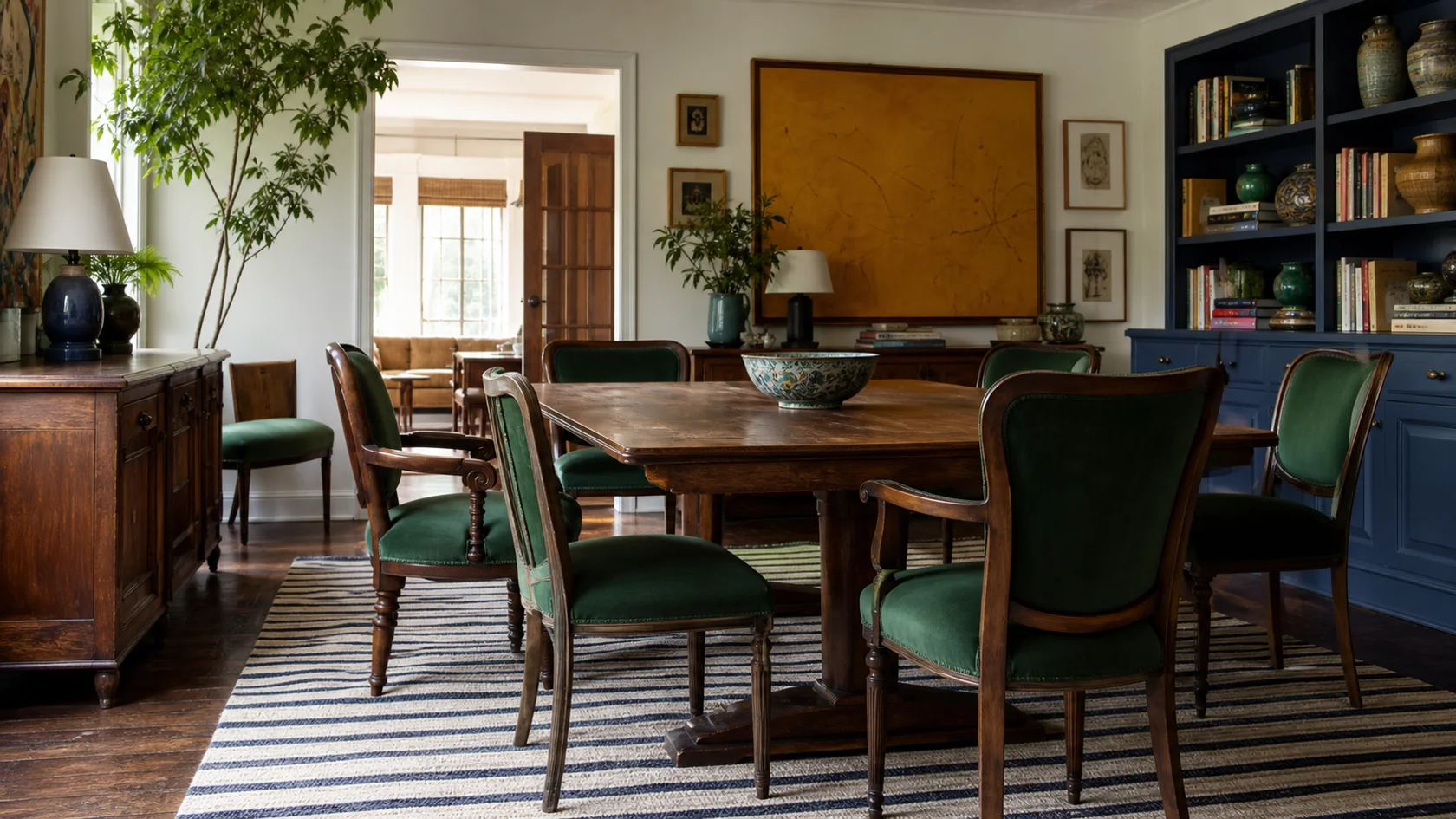 Mixed Chair Color Maximalist Dining Room