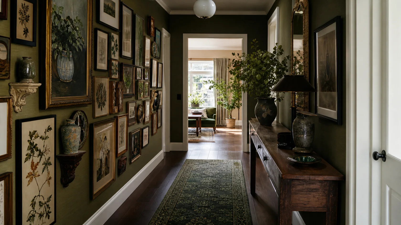 Dense Focal Wall Maximalist Entryway & Hallway