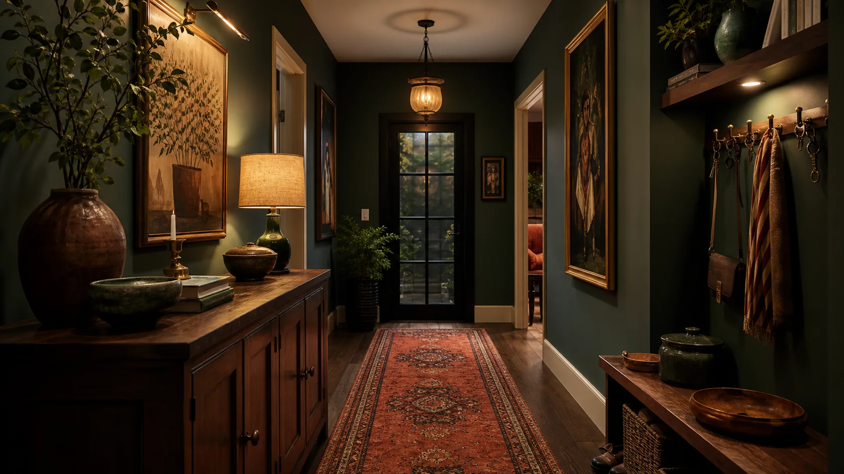 Evening Arrival Maximalist Entryway & Hallway