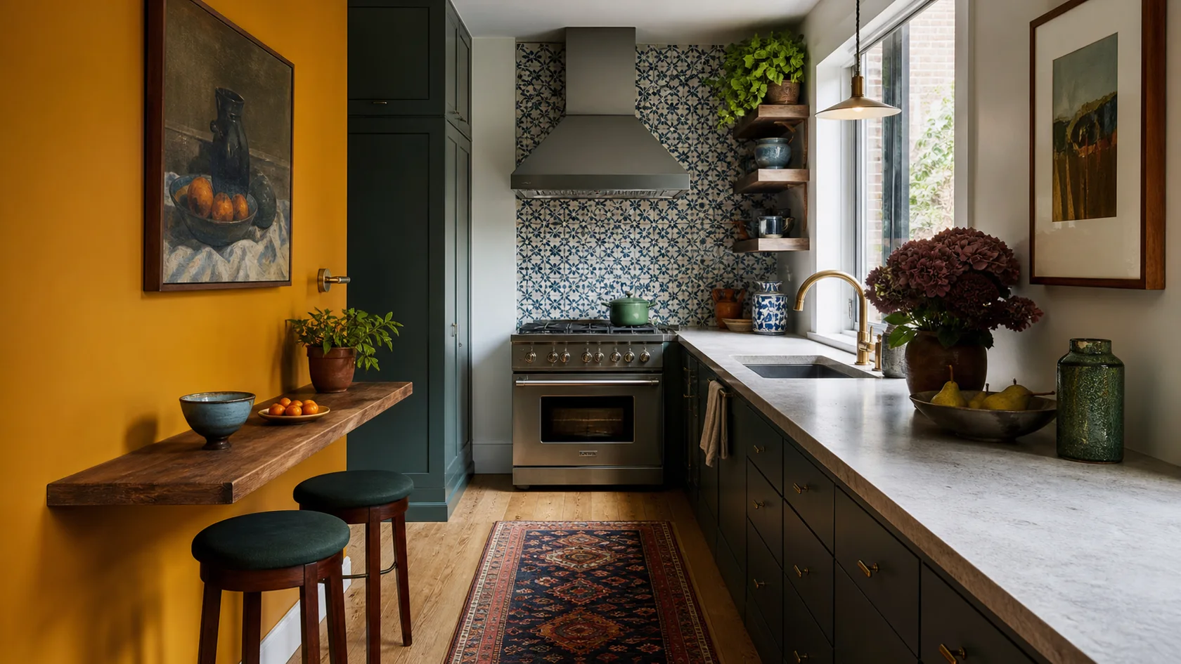 Compact Color Maximalist Kitchen