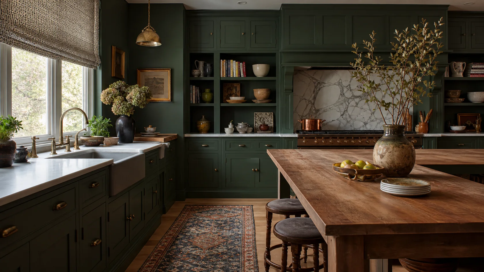 Painted Cabinets Maximalist Kitchen
