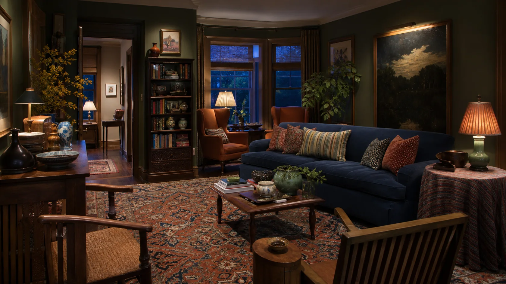 Evening Layers Maximalist Living Room
