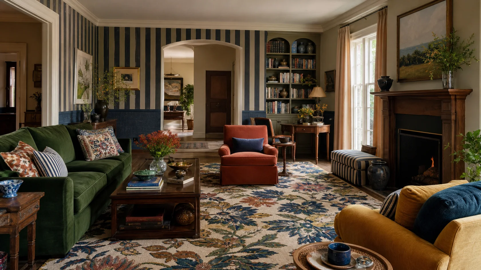 Pattern Scales Maximalist Living Room