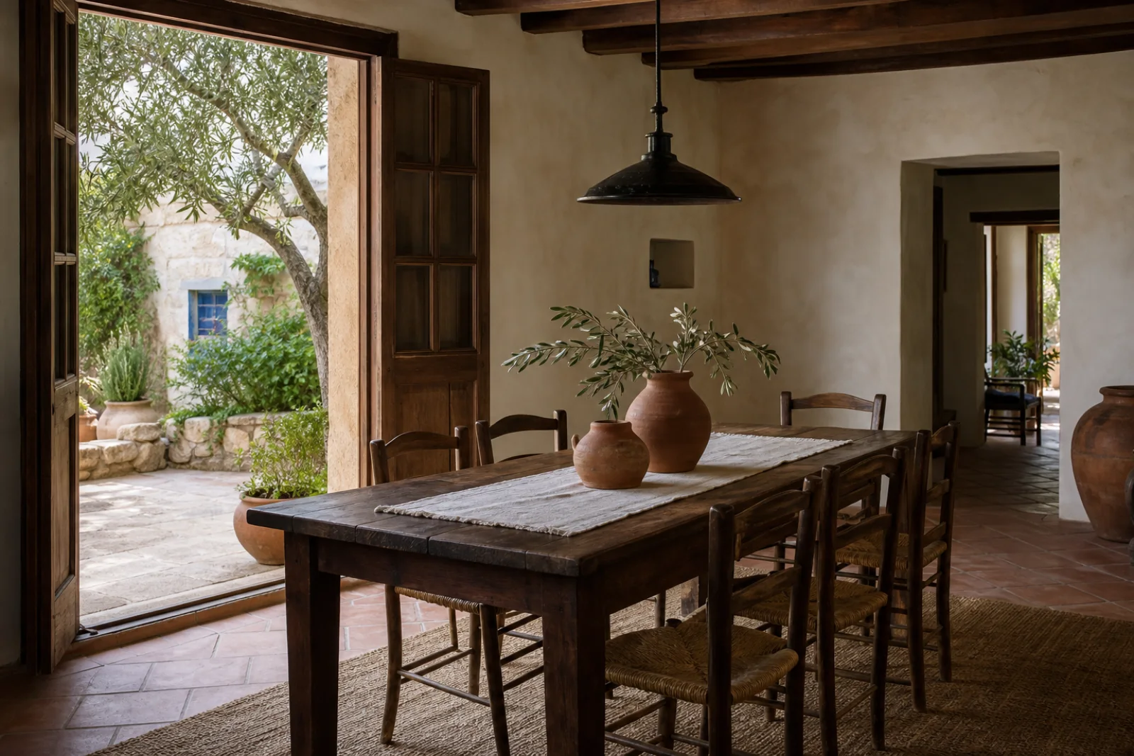 Mediterranean Dining room interior