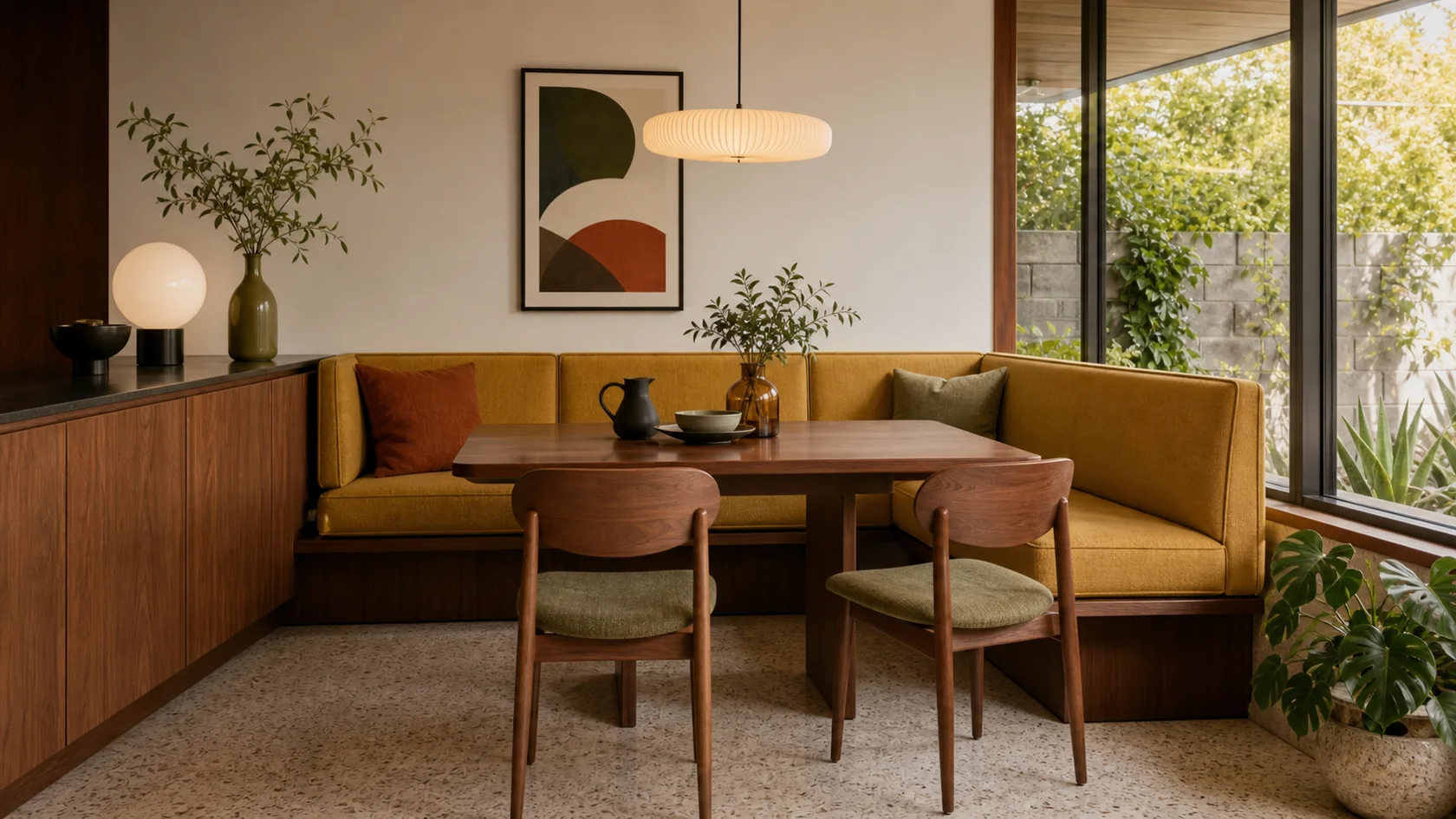 Banquette Mid-Century Modern Dining Room