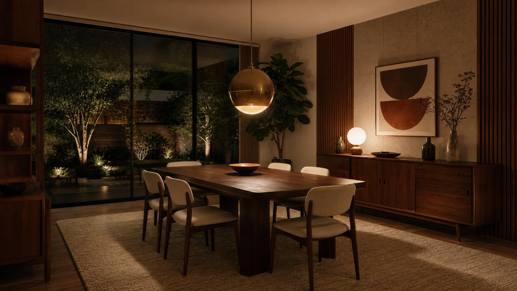 Evening Mid-Century Modern Dining Room