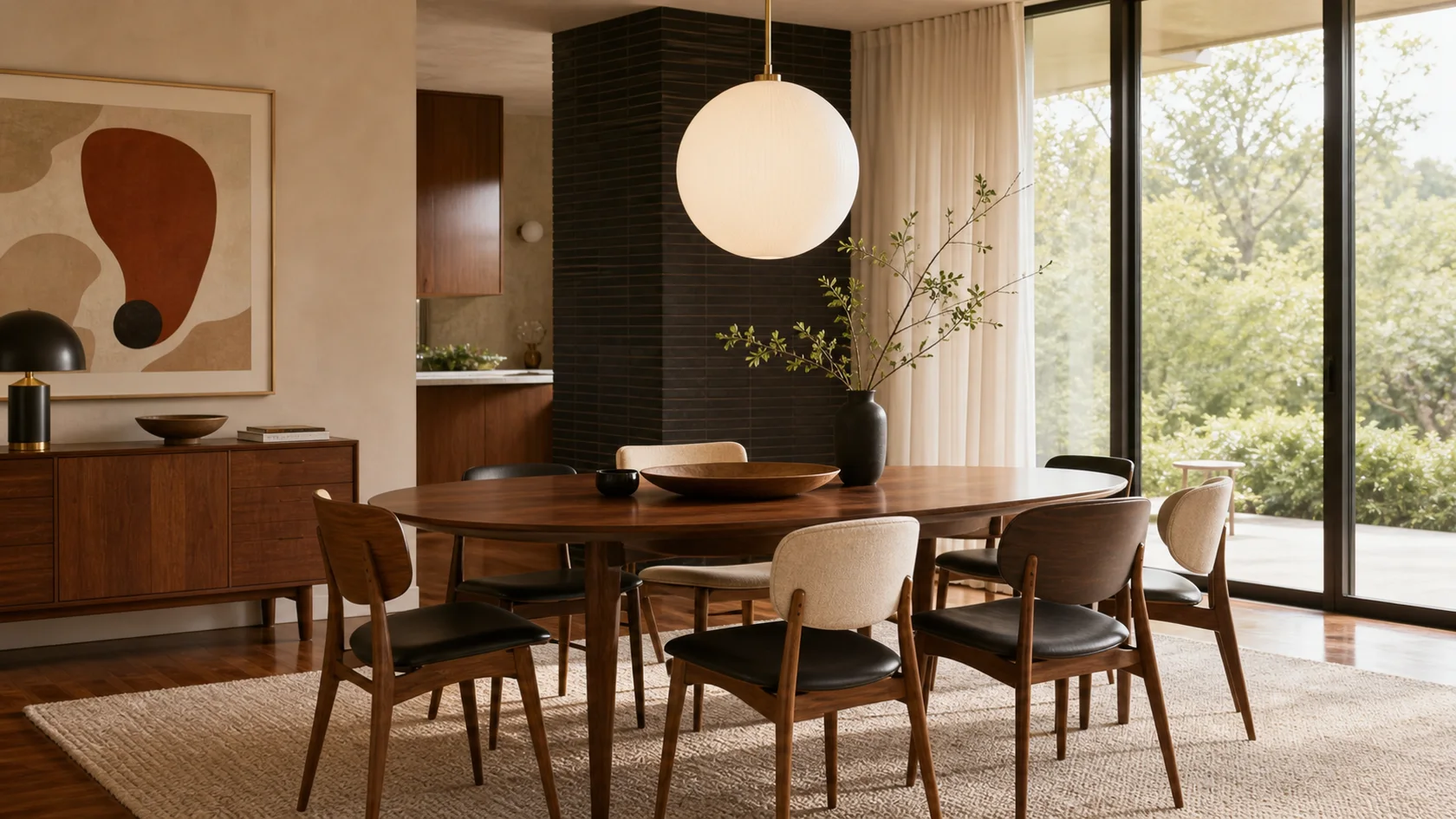 Oval Mid-Century Modern Dining Room