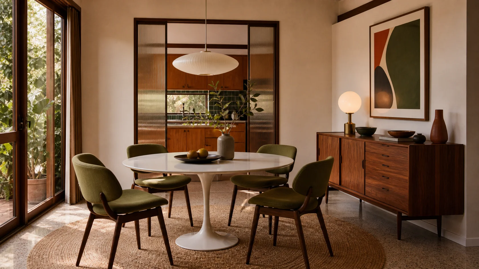 Pedestal Mid-Century Modern Dining Room