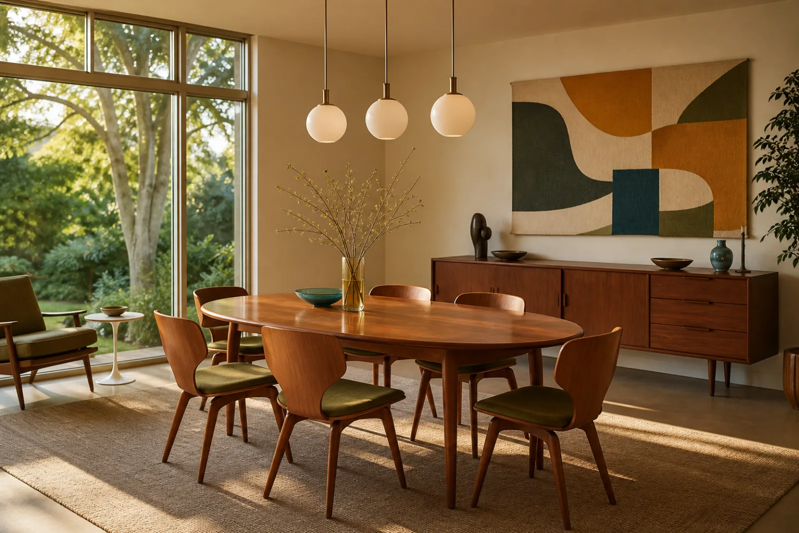 Mid-Century Modern Dining room interior