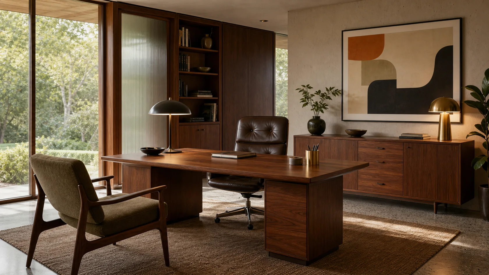 Executive Mid-Century Modern Home Office