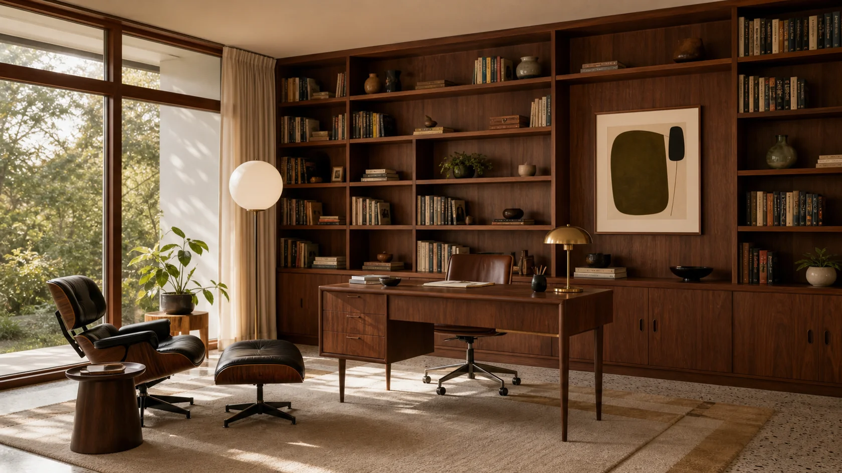 Library Mid-Century Modern Home Office