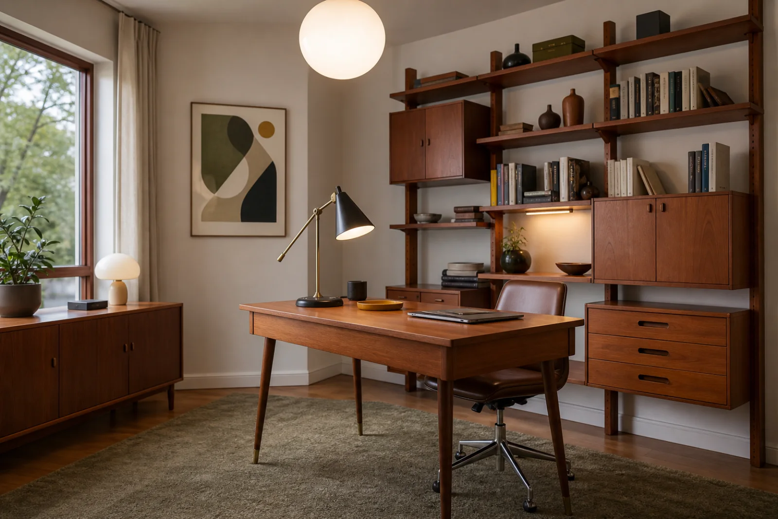Mid-Century Modern Home office interior