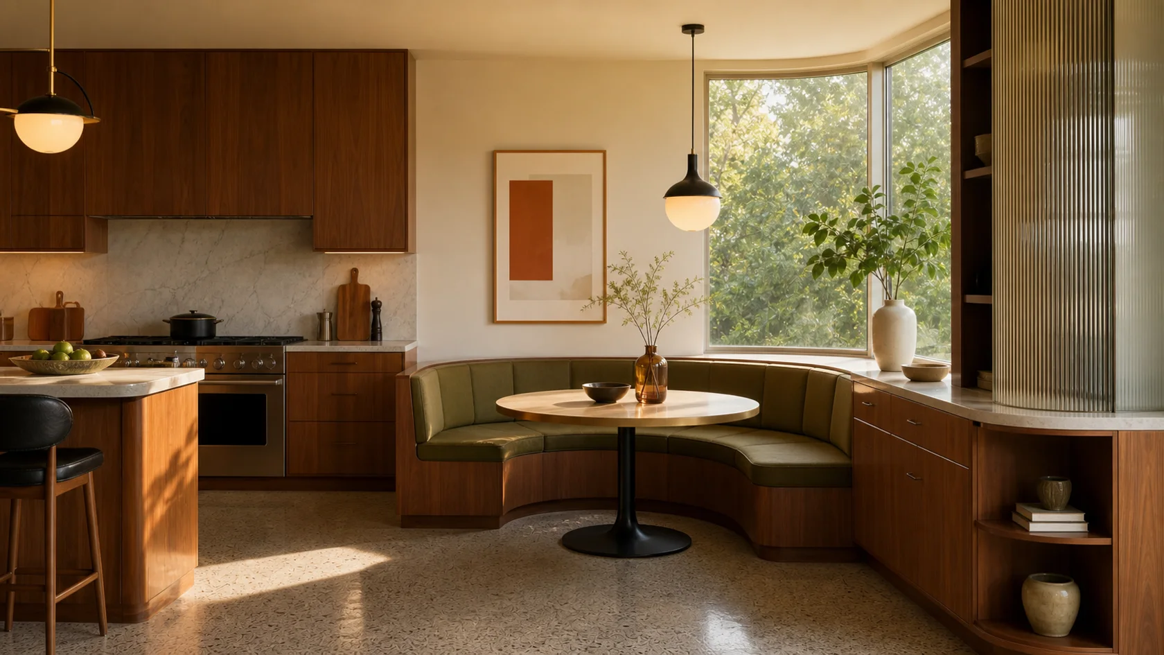 Breakfast Nook Mid-Century Modern Kitchen