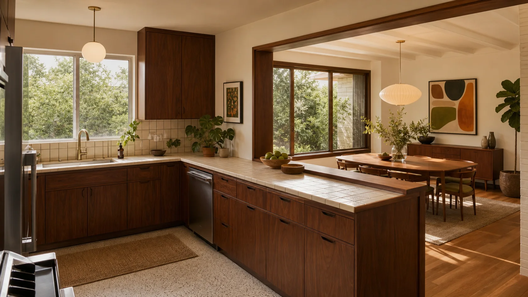 Pass Through Mid-Century Modern Kitchen