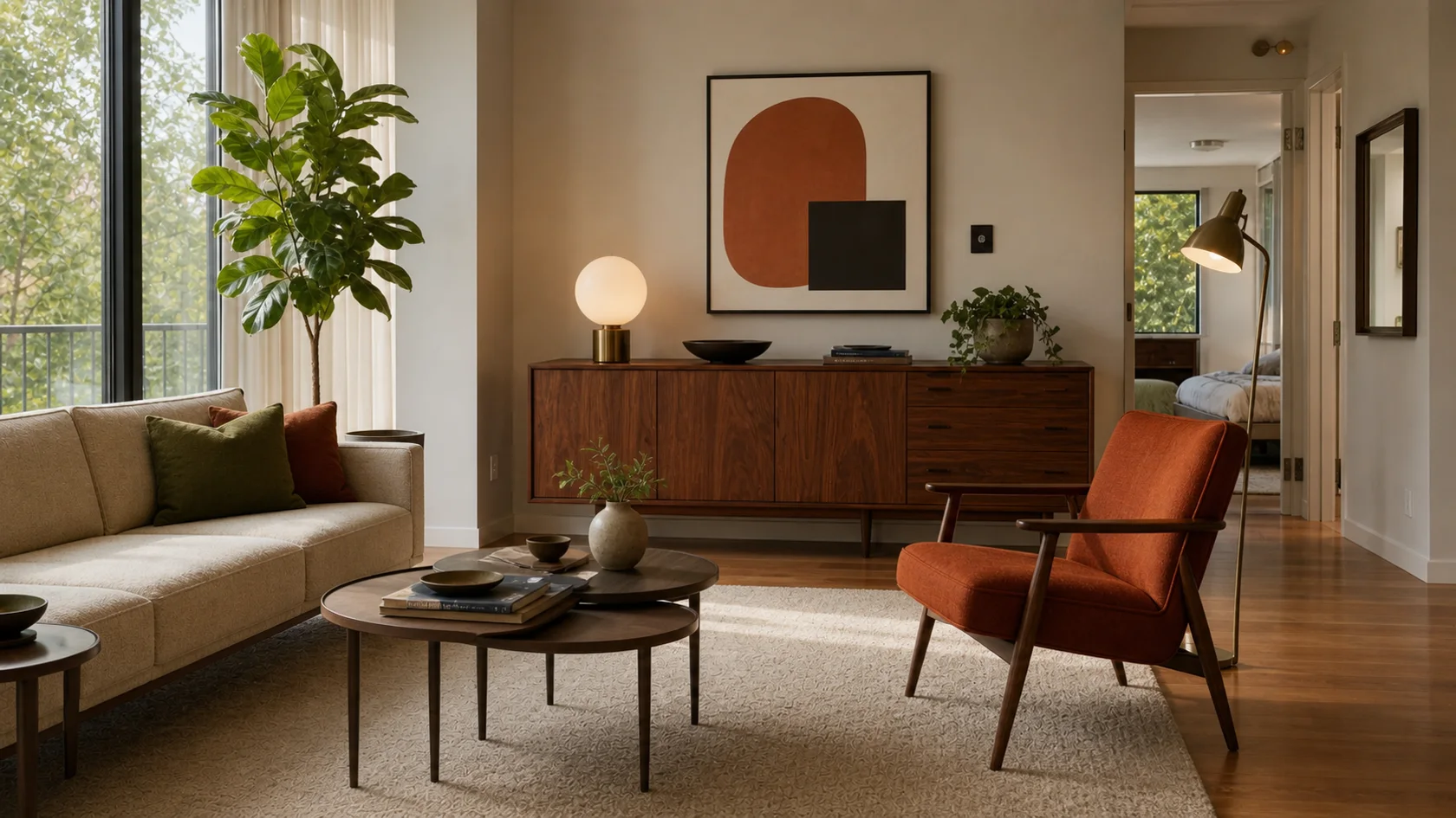 Apartment Mid-Century Modern Living Room
