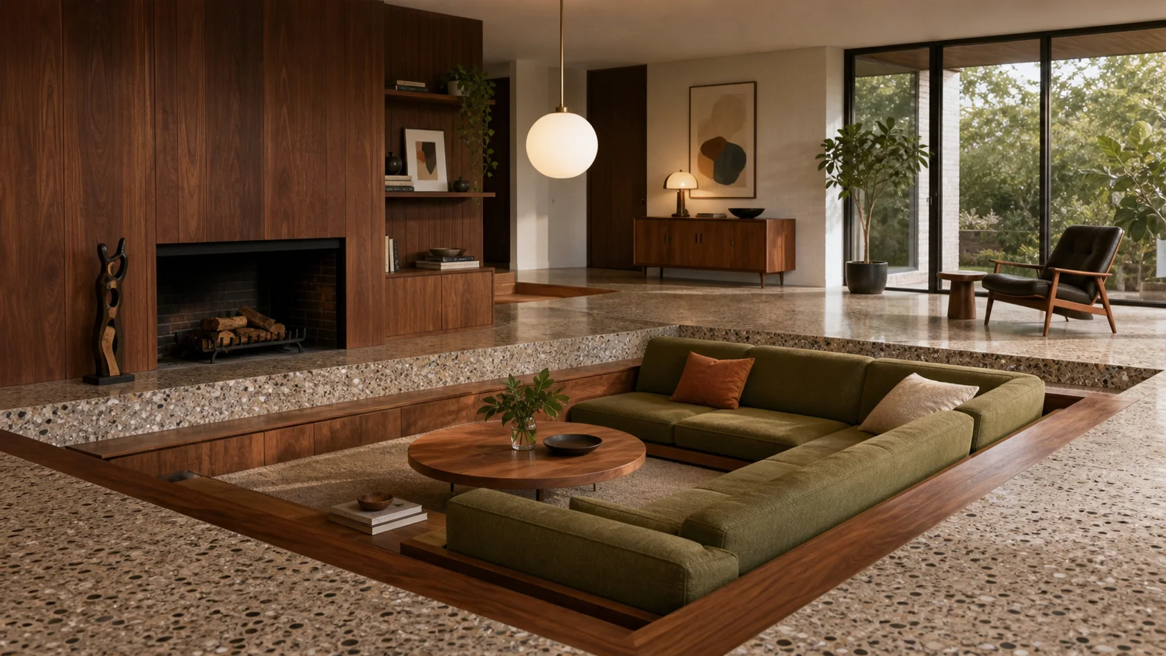 Conversation Pit Mid-Century Modern Living Room