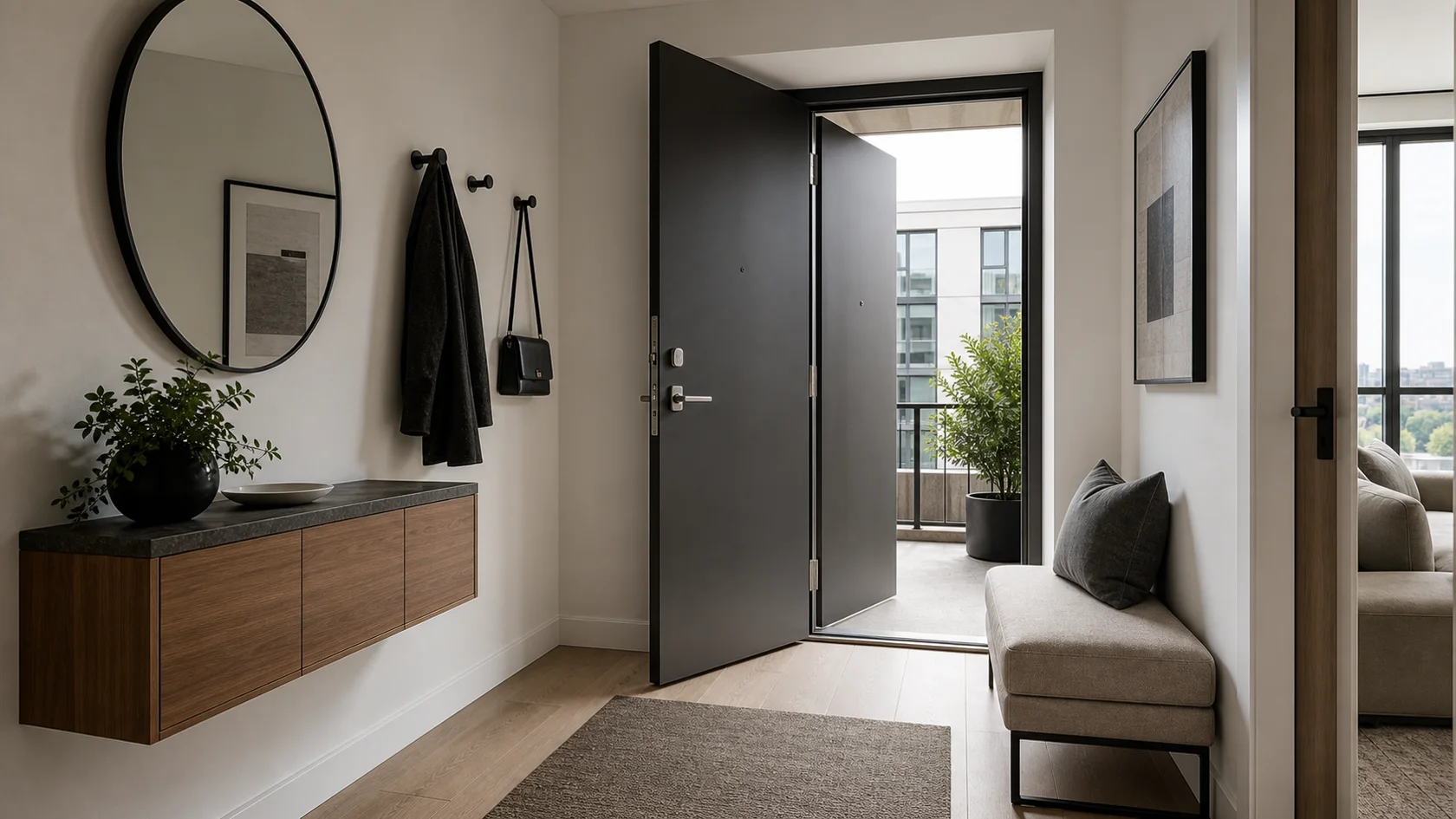 Apartment Modern Entryway & Hallway