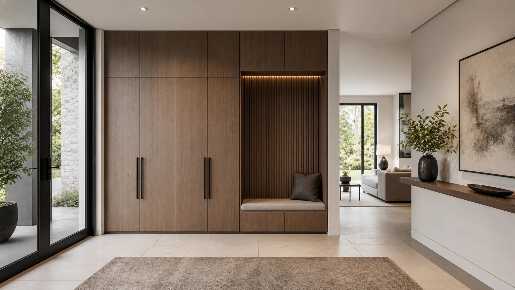 Closet Wall Modern Entryway & Hallway
