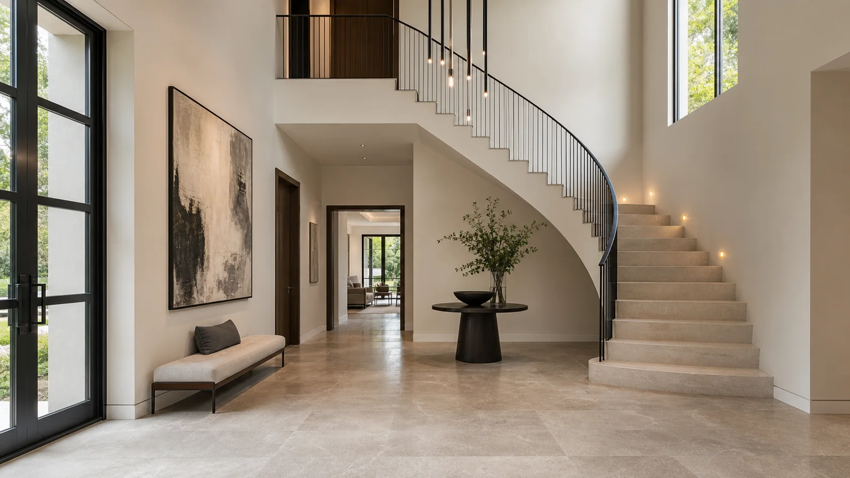 Double Height Modern Entryway & Hallway