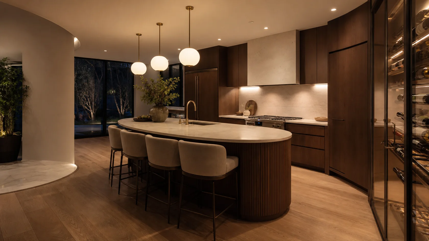 Evening Pendants Modern Glam Kitchen
