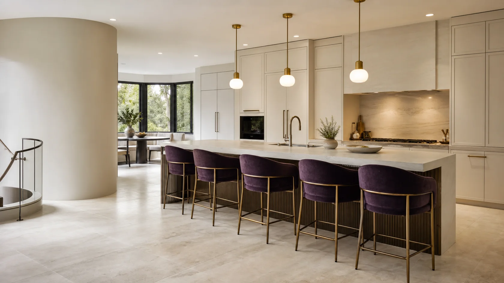 Plum Stools Modern Glam Kitchen