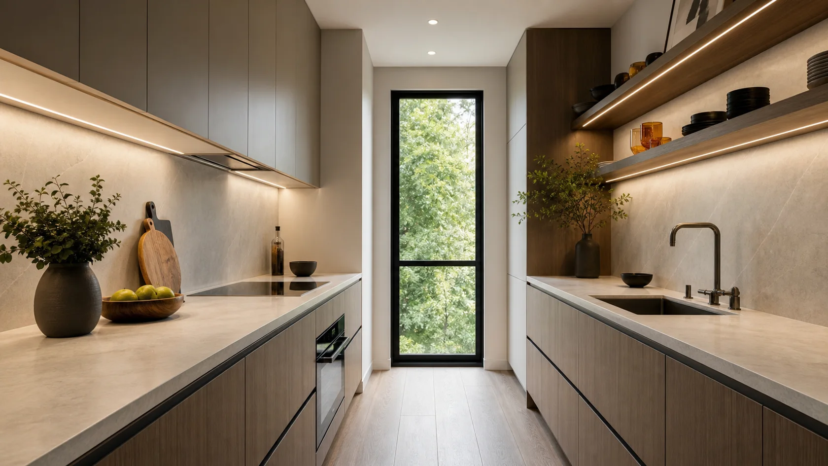 Galley Modern Kitchen