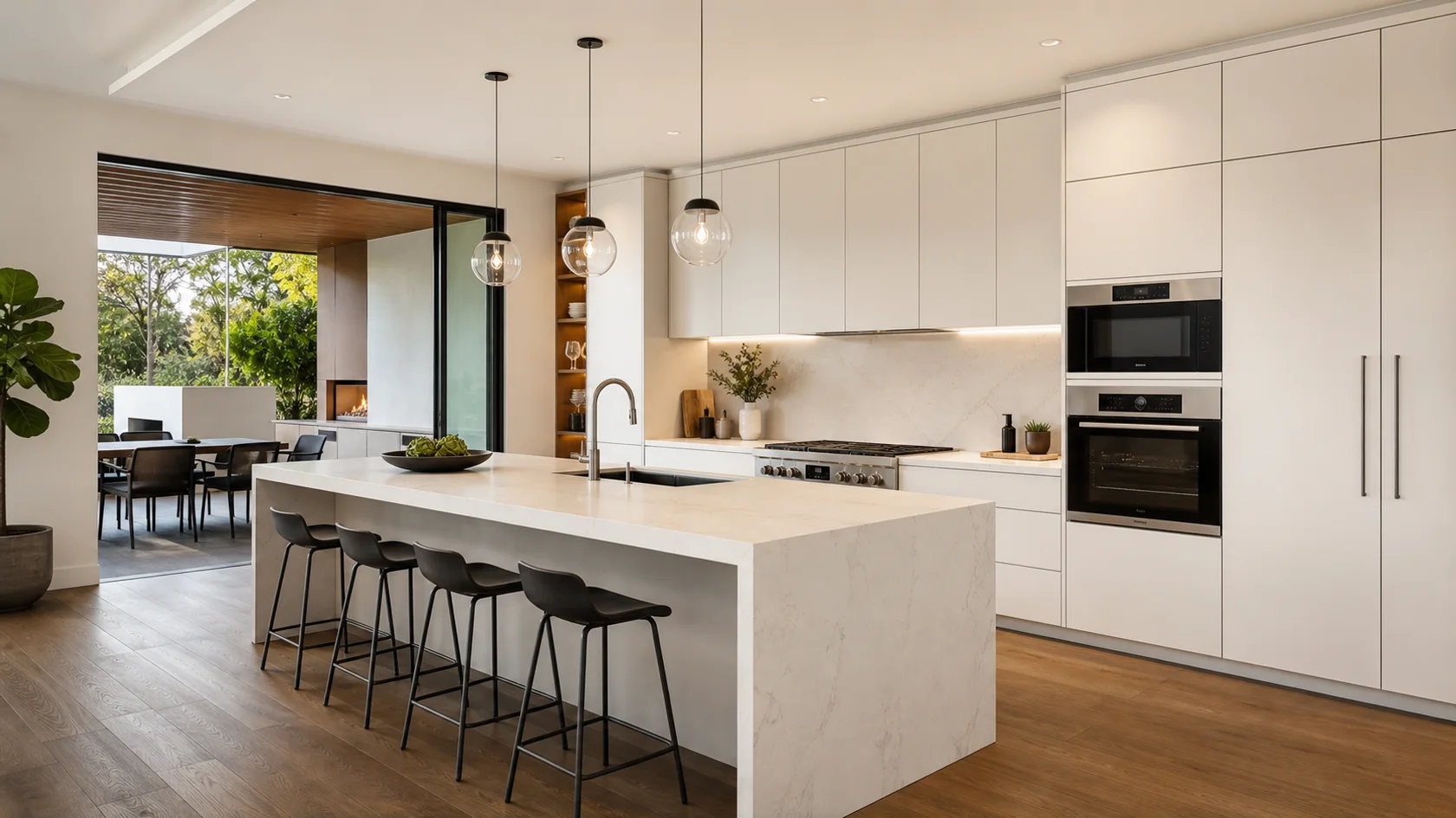 White Monolith Modern Kitchen