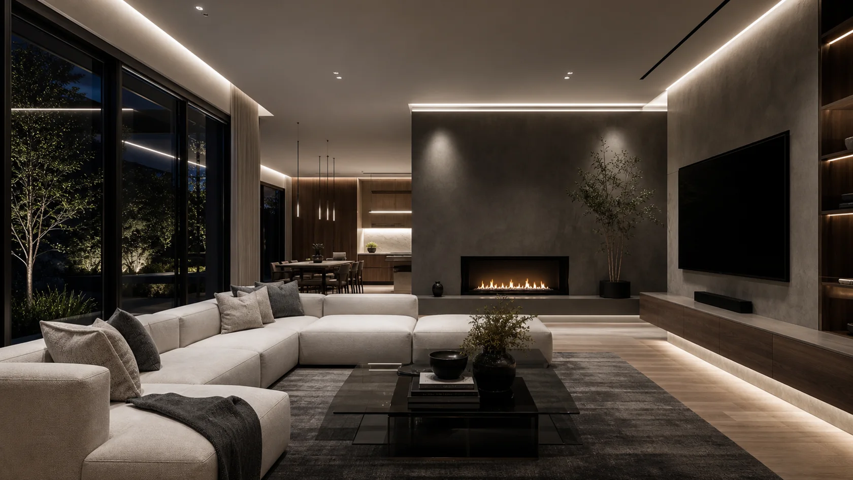 Night Modern Living Room