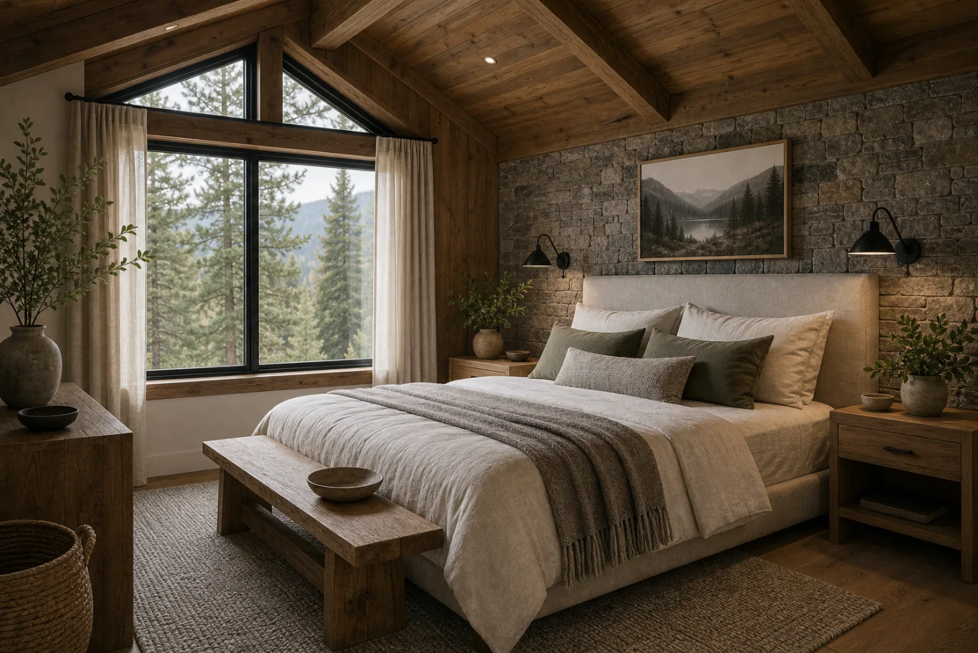 Cabin calm Modern Rustic Bedroom