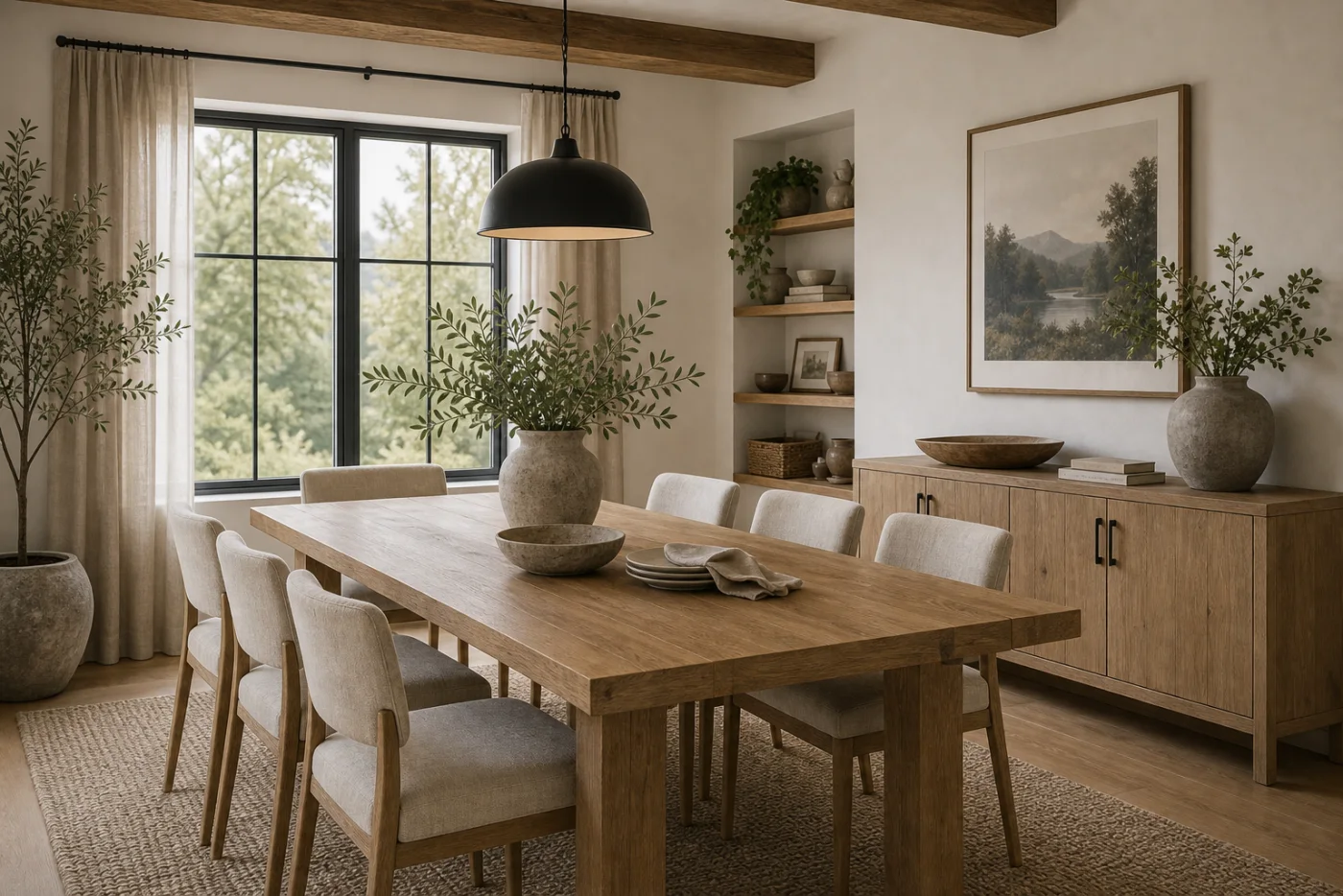Light everyday dining Modern Rustic Dining Room