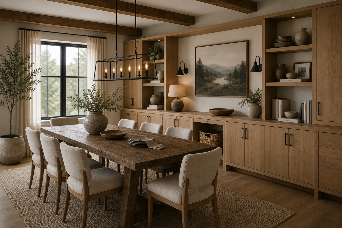 Sideboard storage wall Modern Rustic Dining Room