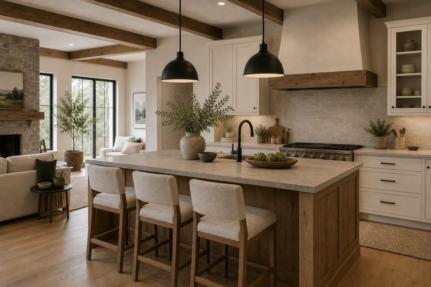 Open island kitchen Modern Rustic Kitchen