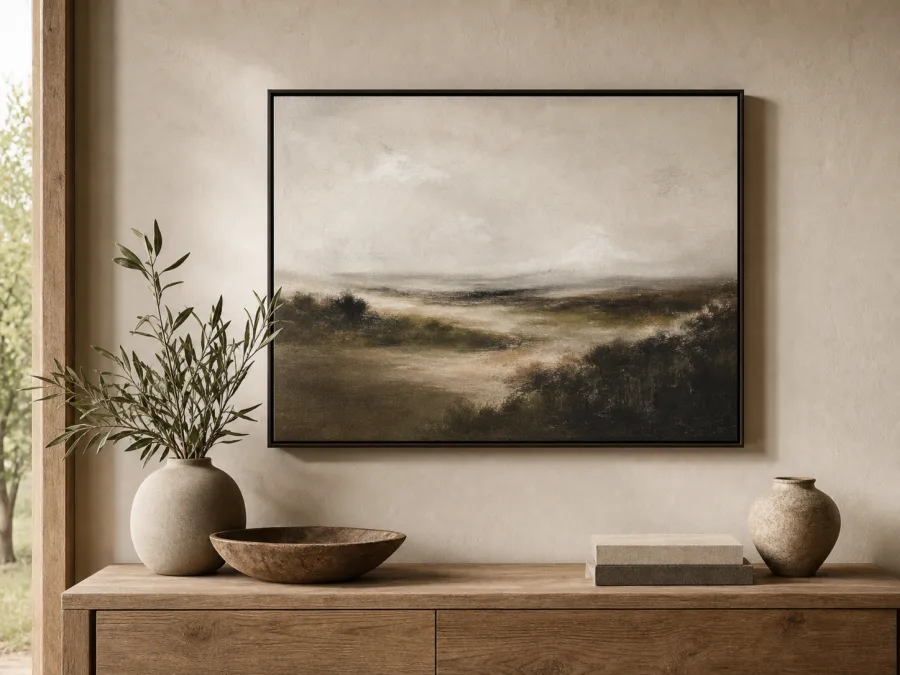 Landscape or abstract art for Modern Rustic interior design