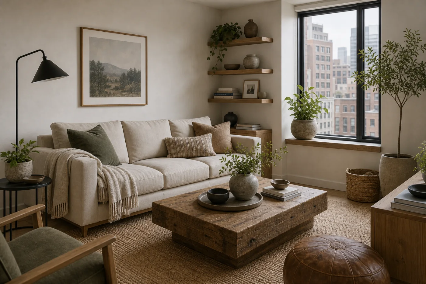 Apartment-friendly rustic Modern Rustic Living Room