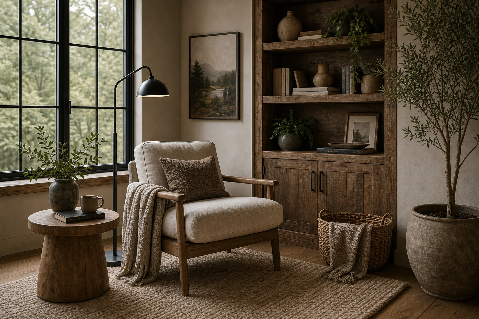 Modern Rustic Reading corner interior