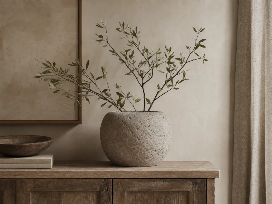 Stone planter or vessel for Modern Rustic interior design