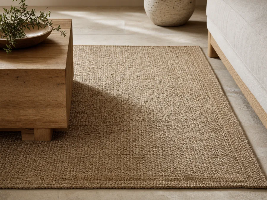 Wool or jute rug for Modern Rustic interior design
