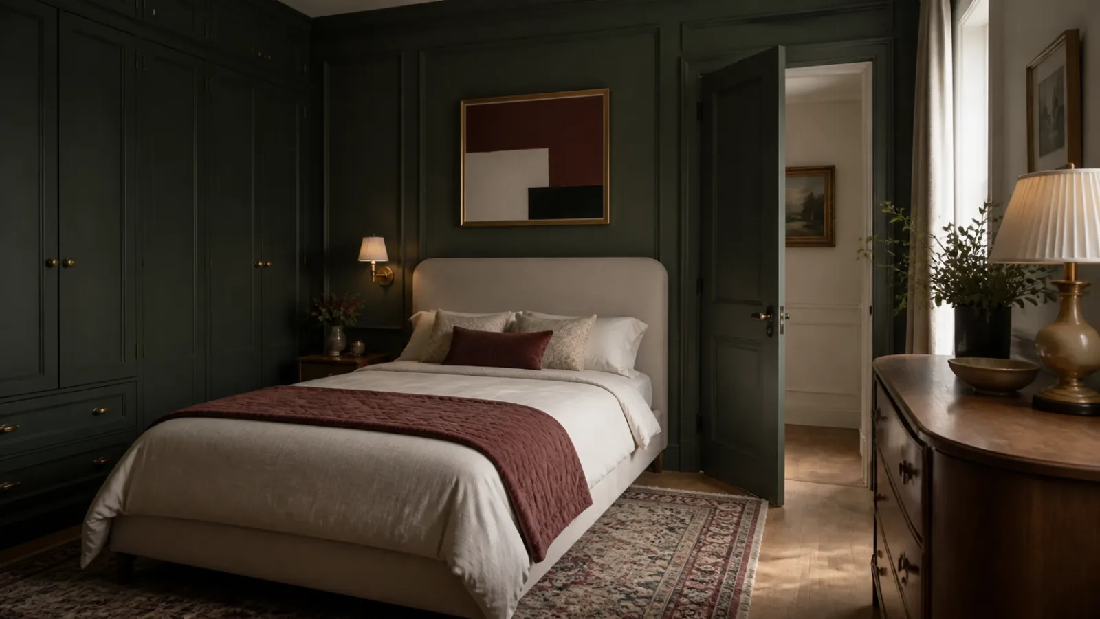 Compact Cocoon Neo-Traditional Bedroom