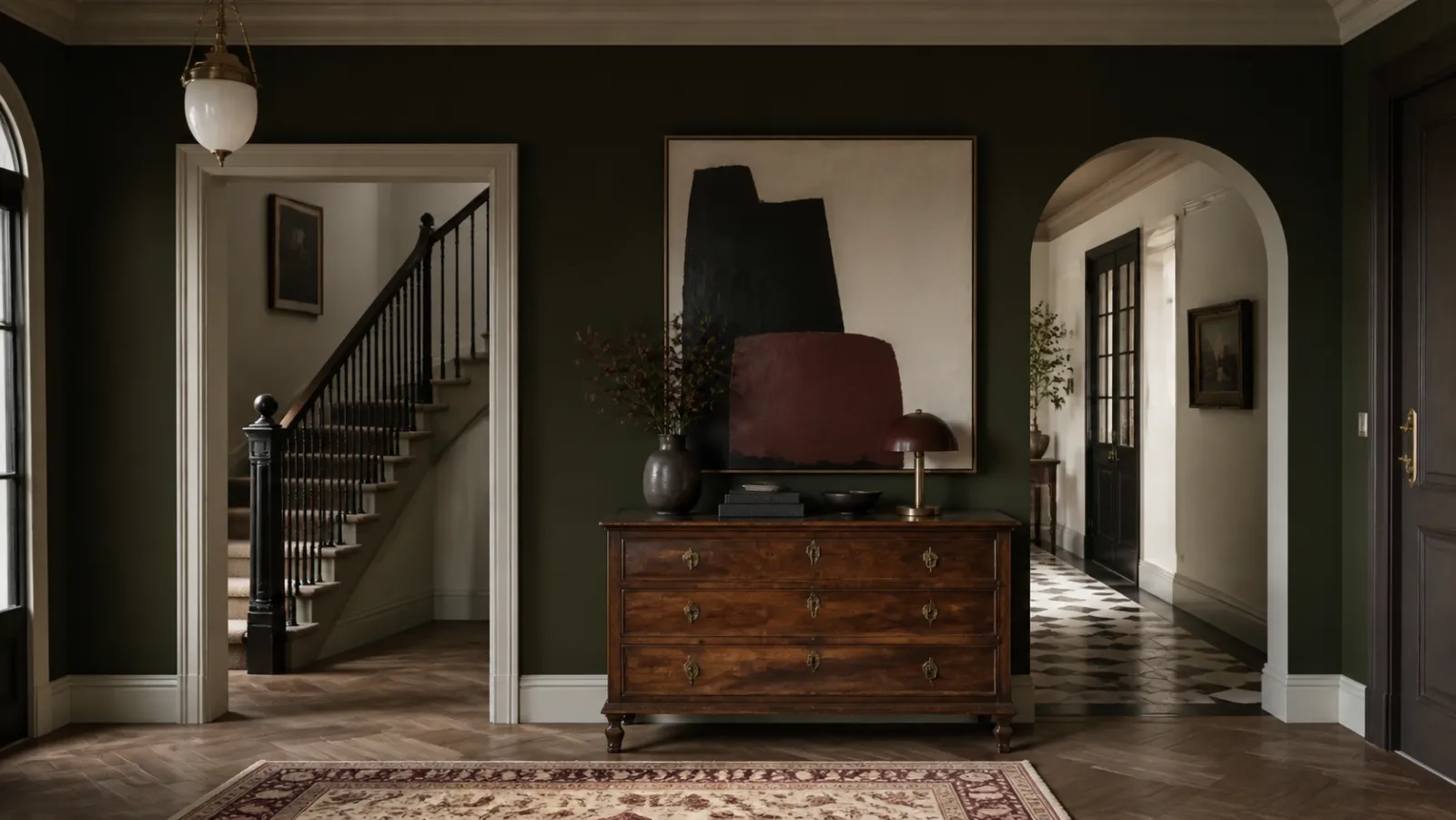 Antique Chest Neo-Traditional Entryway & Hallway